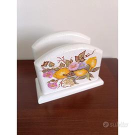 Portatovaglioli in legno dipinto a mano a decoupag