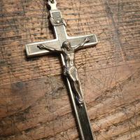 piccolo crocifisso vintage Lourdes a ciondolo 