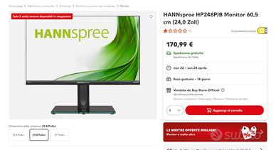 Monitor Hannspree 24” Led HP248