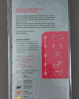lente antiappannamento Pinlock Arai Fog Free.