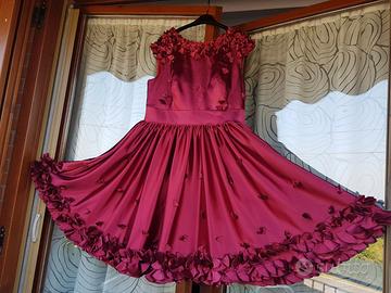 Vestito nuovo colore Bordeaux per feste Mis 48 IT