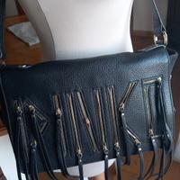 borsa pinko in pelle con frange 