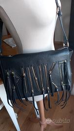 borsa pinko in pelle con frange 