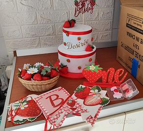 Decorazioni compleanno tema fragola 