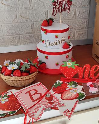 Decorazioni compleanno tema fragola 