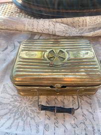 Antico Scaldino da Letto Portatile in Ottone "Giro