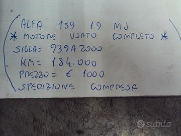 Motore usato completo alfa 159 1.9 mj 939a2000