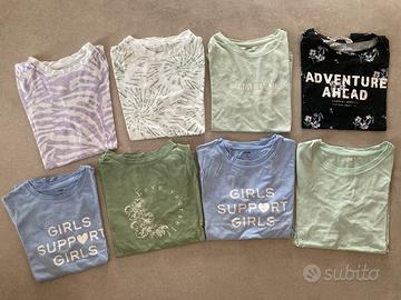 8 TSHIRT ragazza 14/16 anni tg xs e s