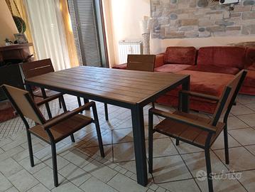 Set da giardino tavolo da pranzo più sedie