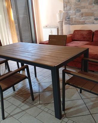Set da giardino tavolo da pranzo più sedie