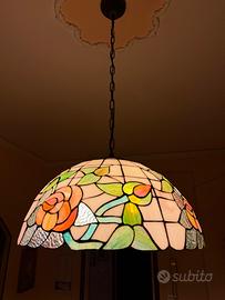 Lampadario in vetro stile liberty