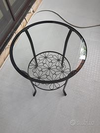 Tavolino/Portapiante in metallo nero