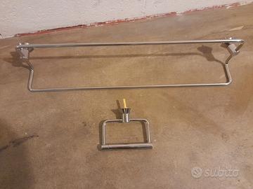Porta asciugamani e porta rotoli in acciaio