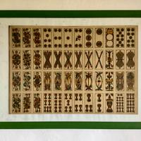 Antico foglio di carte da gioco, incorniciato