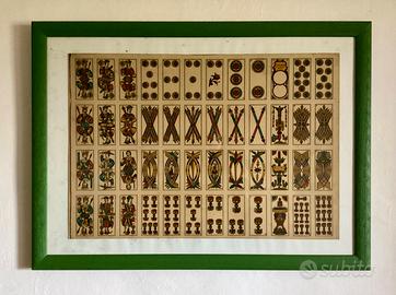 Antico foglio di carte da gioco, incorniciato