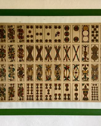 Antico foglio di carte da gioco, incorniciato