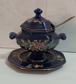 zuccheriera vintage Veritable Blu de four 