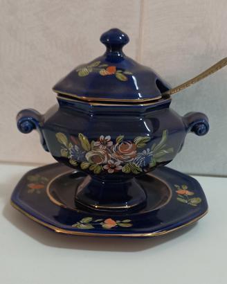 zuccheriera vintage Veritable Blu de four 
