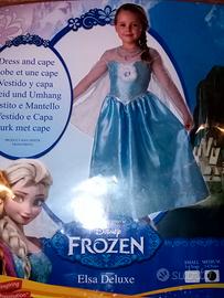 Vestito Carnevale Frozen 5-6anni Deluxe +bacchetta