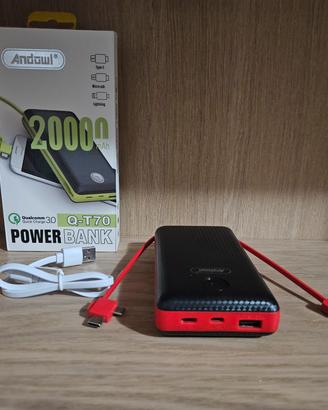 powerbank 20000 mah con cavi incorporati
