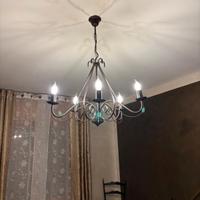 lampadario in ferro battuto color