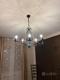 lampadario in ferro battuto color