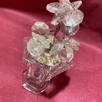 Fiori con vasetto in cristallo di Boemia e argento