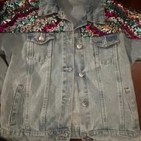 Giacca a jeans Francomina strass L