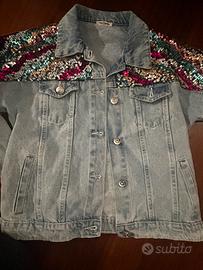Giacca a jeans Francomina strass L