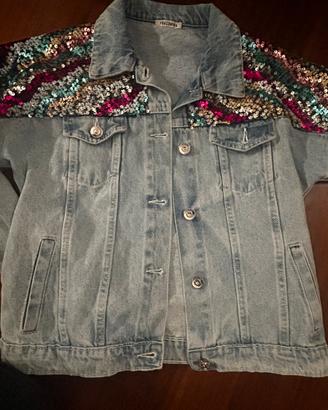 Giacca a jeans Francomina strass L