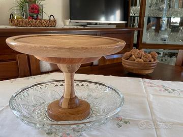 alzata in legno rovere cipresso e legno di bosco