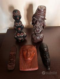Lotto statue e maschere etniche -