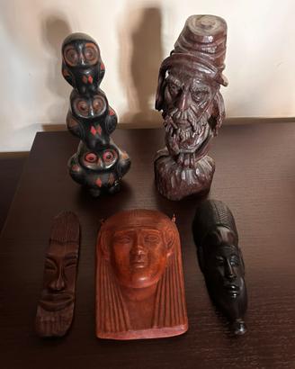 Lotto statue e maschere etniche -