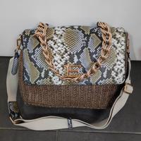 Borsa grande in rafia pitone Ermanno Scervino