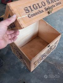 cassone cassa  in legno con coperchio 38x32x20