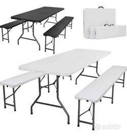Tavole e panche pieghevoli in plastica
