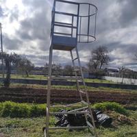 Scala acciaio inox su ruote da cantina laboratorio