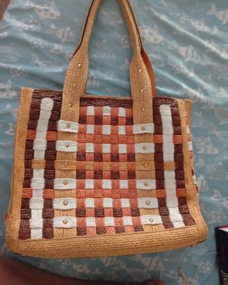 borsa Casadei in pelle intrecciata a mano