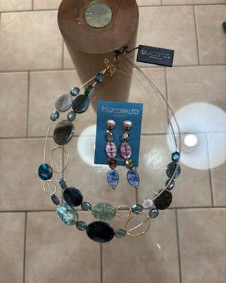SET GIOIELLI BLU COBALTO CON PIETRE