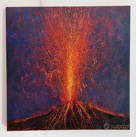 Quadro moderno olio su tela. Etna