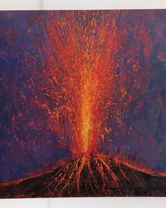 Quadro moderno olio su tela. Etna