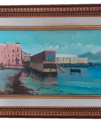 Quadro Napoli ed il vesuvio Panorama cm. 105x45