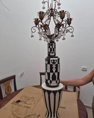 Lampada d'arte scacchi ceramica ERNESTINE SALERNO