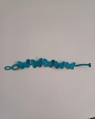 Braccialetto azzurro farfalle 
