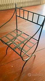 Sedia ferro battuto verde scuro