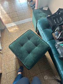 Panca con due pouf contenitori