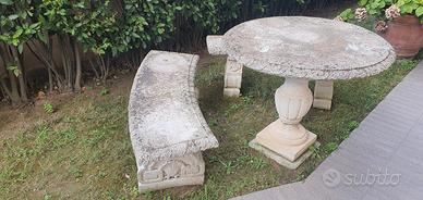tavolo e panche in granito cemento
