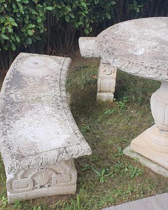 tavolo e panche in granito cemento
