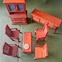 Arredamento casa delle bambole in legno salotto