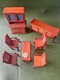 Arredamento casa delle bambole in legno salotto